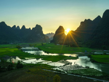 Lever de soleil, Cao Bang, Vietnam