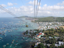 Vue aérienne en téléphérique, Vietnam