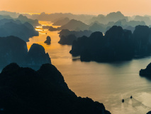 Vue aérienne, Baie d'Halong