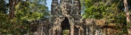 Porte monumental à Angkor Thom, Cambodge