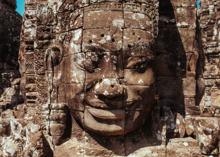 Détail d'une statue à Angkor Vat, Cambodge